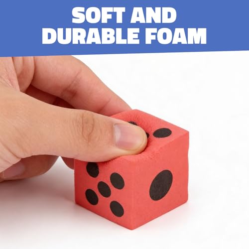 Rhode Island Novelty 12-Pack Foam Dice – 1.5-Inch Giant Dice for Games & Math Teaching