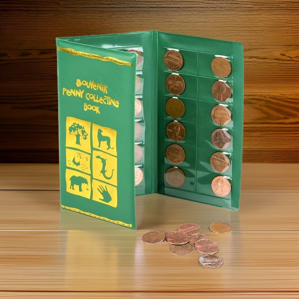 Rhode Island Novelty Green Zoo Penny Collecting Book – One Per Order