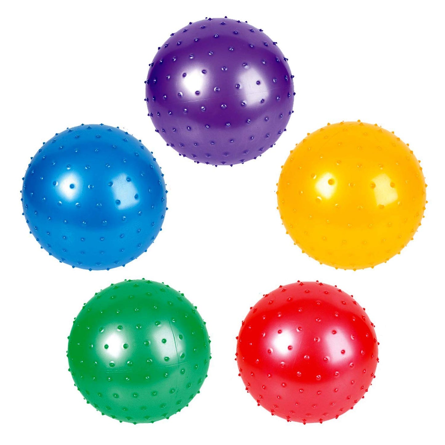 Rhode Island Novelty 7-Inch Knobby Balls – 5 Pack, Assorted Colors