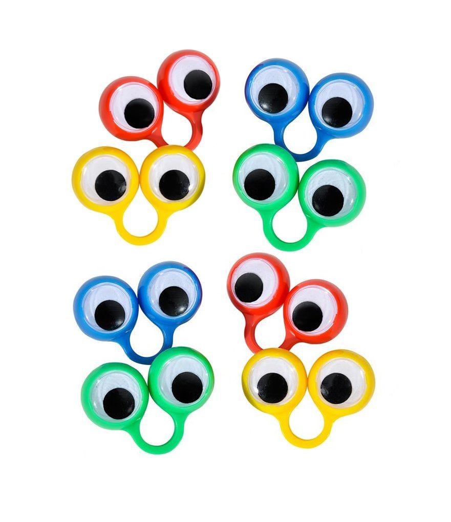 Rhode Island Novelty Large Eye Finger Puppets (12 Pack) – Googly-Eyed Puppets for Storytelling