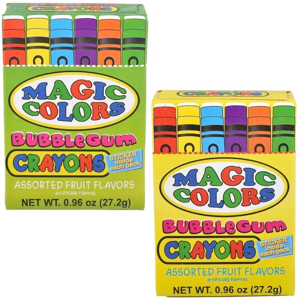 Magic Colors Bubble Gum Crayons 24-Pack – Fruit Flavored Fun by Rhode Island Novelty