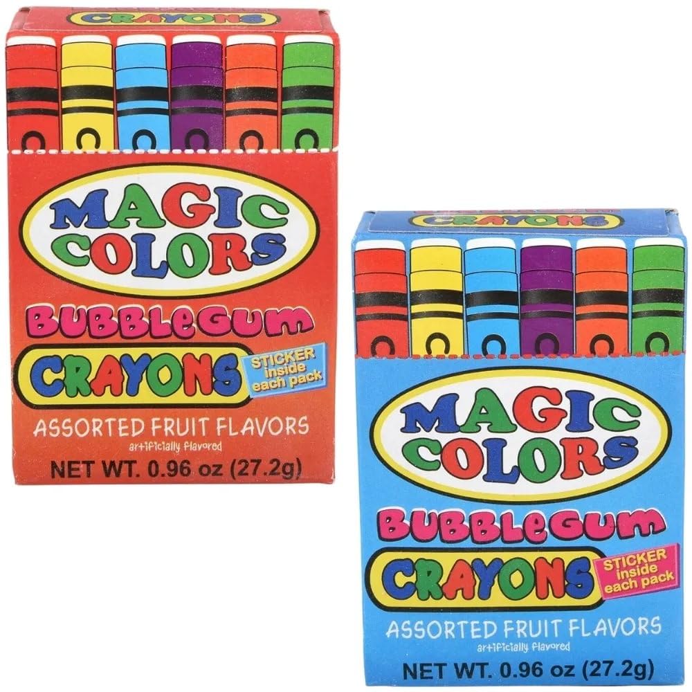 Magic Colors Bubble Gum Crayons 24-Pack – Fruit Flavored Fun by Rhode Island Novelty