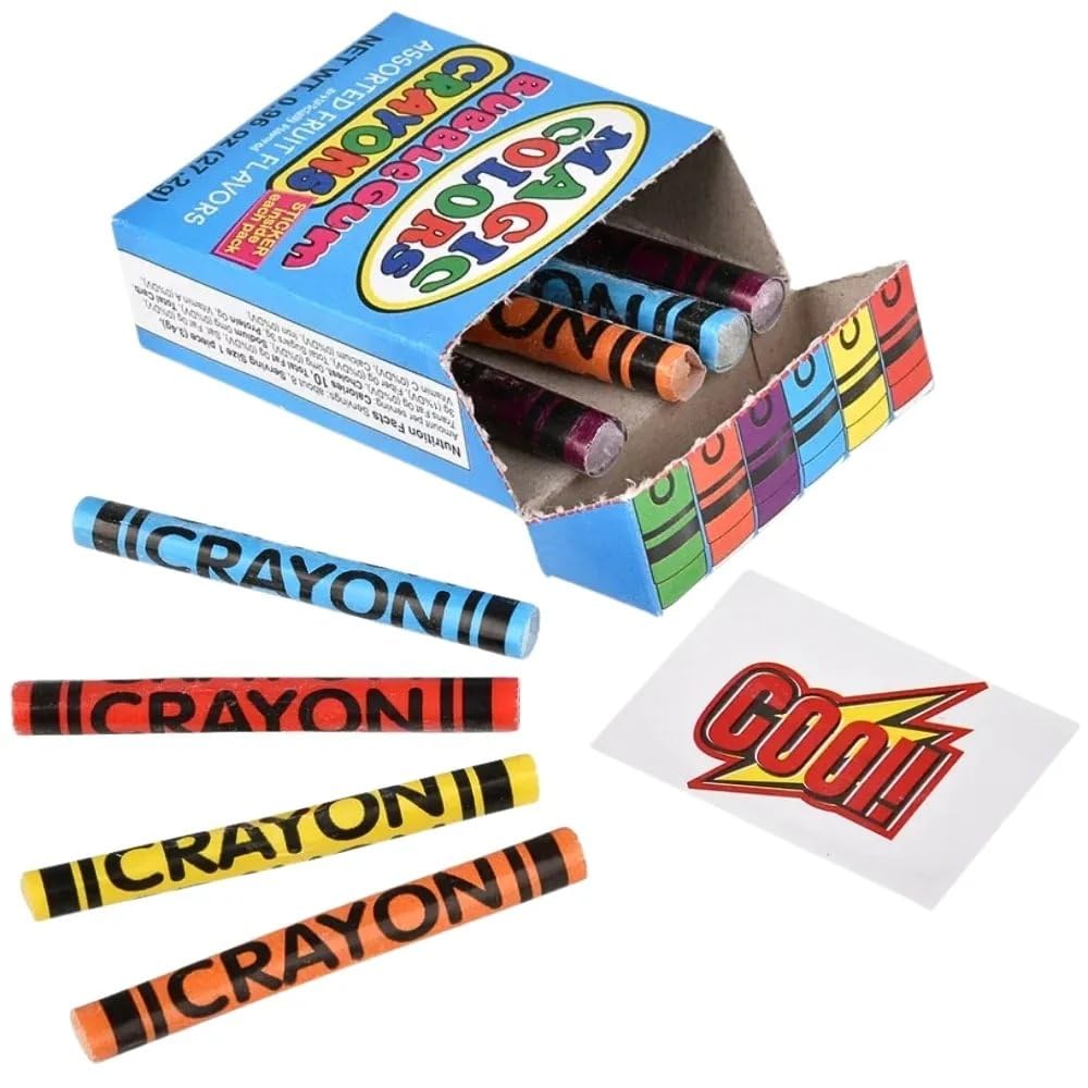 Magic Colors Bubble Gum Crayons 24-Pack – Fruit Flavored Fun by Rhode Island Novelty