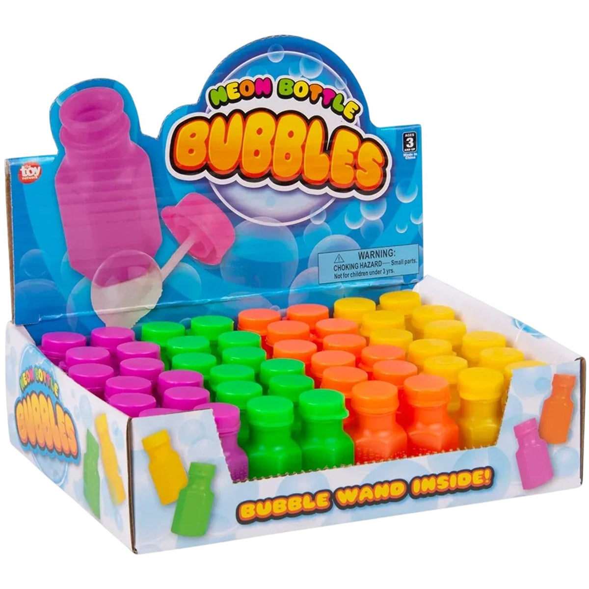 Rhode Island Novelty 1.75 Inch Neon Bubble Bottles – Pack of 48