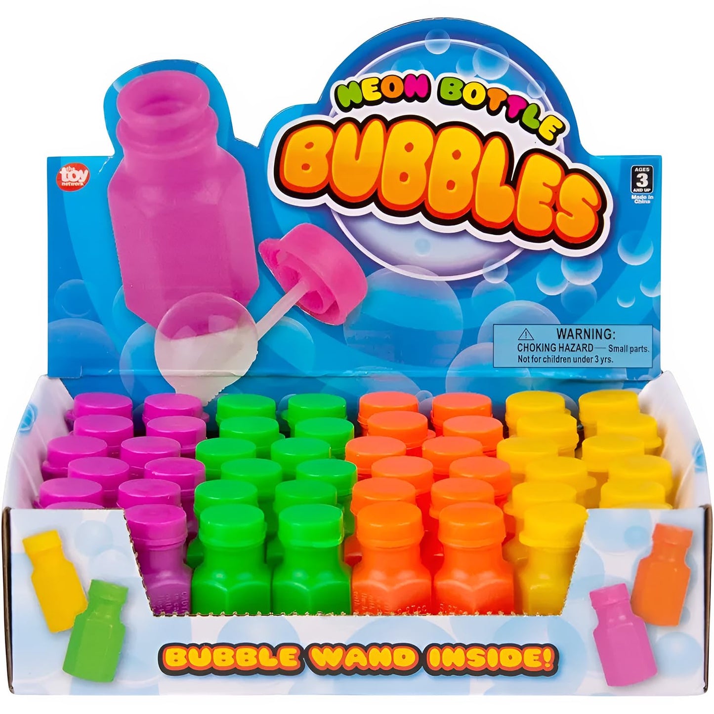 Rhode Island Novelty 1.75 Inch Neon Bubble Bottles – Pack of 48