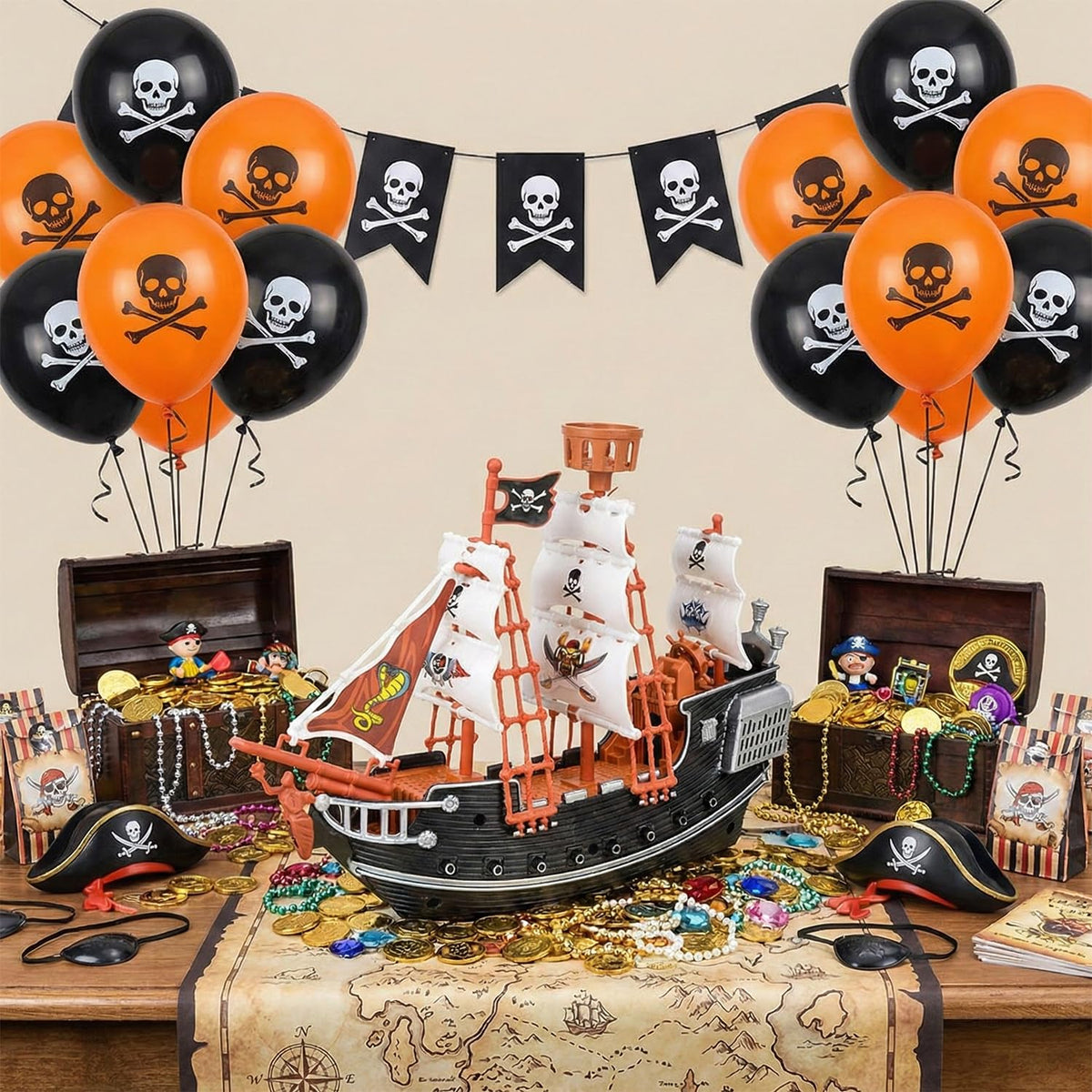 Rhode Island Novelty 10-Inch Pirate Boat – One Per Order | Adventure Toy for Kids