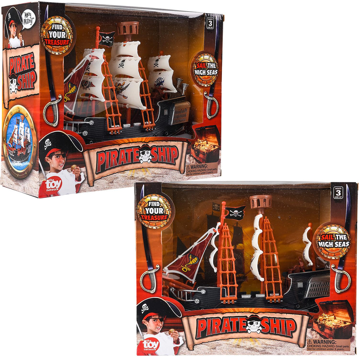 Rhode Island Novelty 10-Inch Pirate Boat – One Per Order | Adventure Toy for Kids