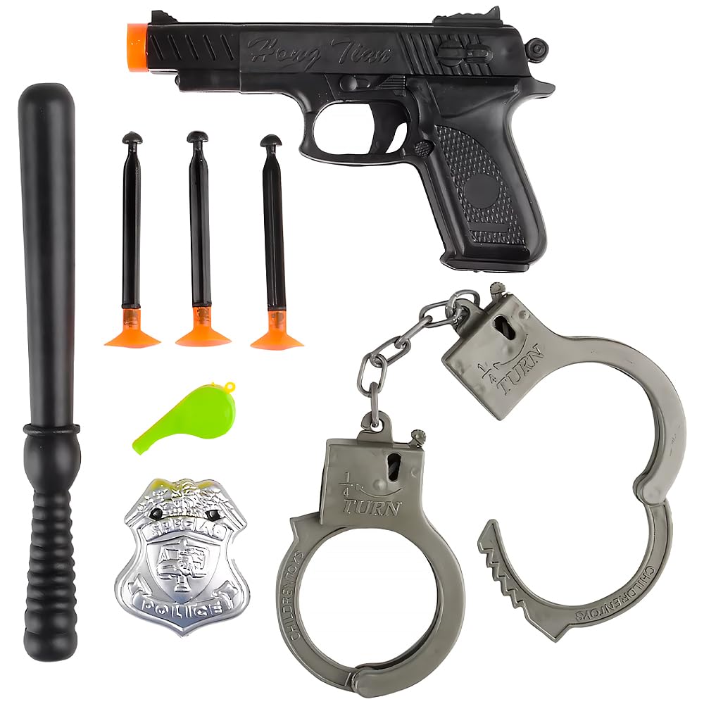 Rhode Island Novelty Police Action 8pc Set | Imaginative Playset for Kids 8+