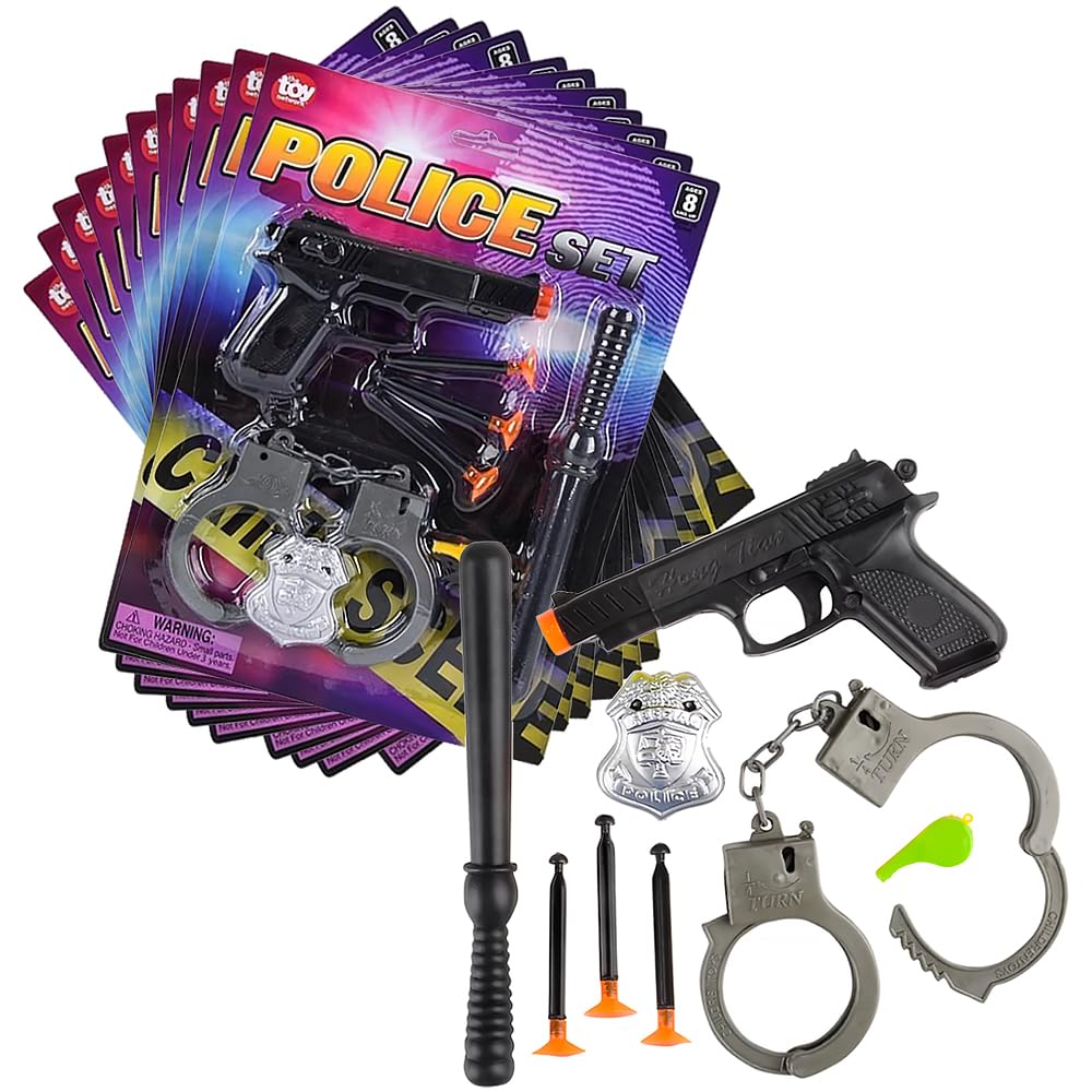 Rhode Island Novelty Police Action 8pc Set | Imaginative Playset for Kids 8+