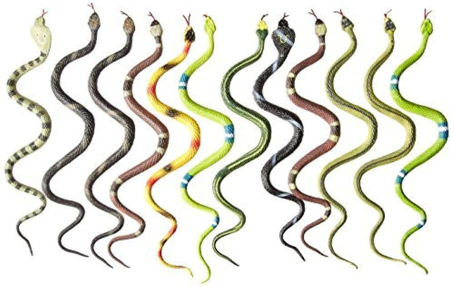 Rhode Island Novelty 14-Inch Rain Forest Snakes – 12-Pack, Assorted Designs