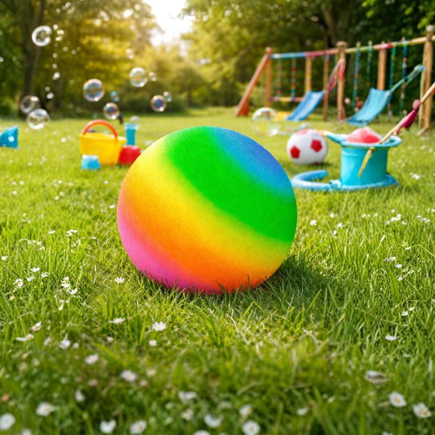 Rhode Island Novelty 16-Inch Rainbow Playground Ball – Durable Indoor & Outdoor Fun