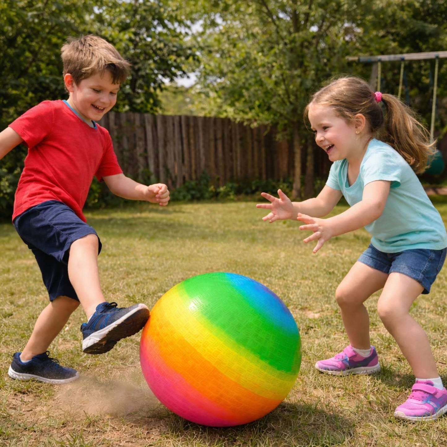 Rhode Island Novelty 16-Inch Rainbow Playground Ball – Durable Indoor & Outdoor Fun