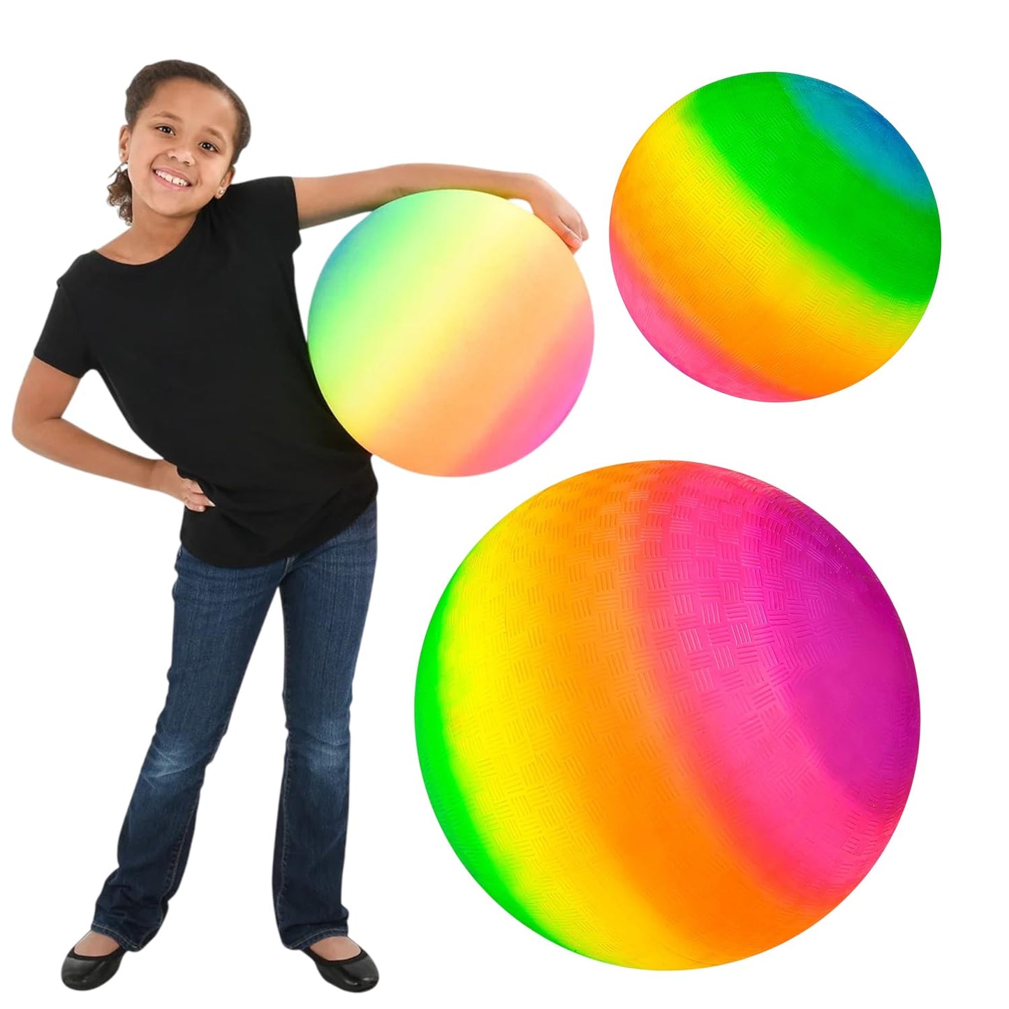 Rhode Island Novelty 16-Inch Rainbow Playground Ball – Durable Indoor & Outdoor Fun