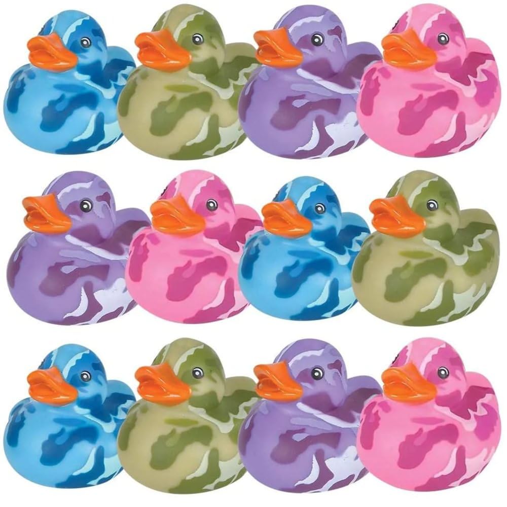 Rhode Island Novelty Two Inch Camouflage Rubber Duckies One Dozen Assorted