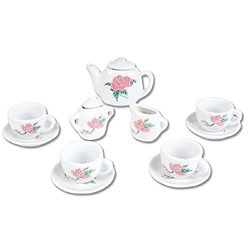 Rhode Island Novelty 13-Piece Ceramic Tea Set for Kids – Party-Ready Play (Ages 5+)