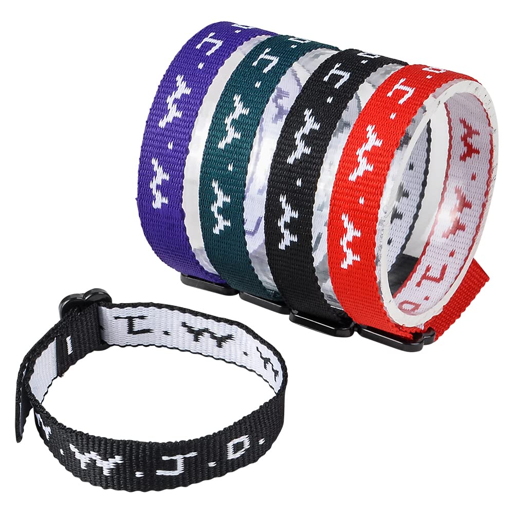 Rhode Island Novelty W.W.J.D. Webbing Bracelets – 12-Pack Adjustable Colorful Wristbands