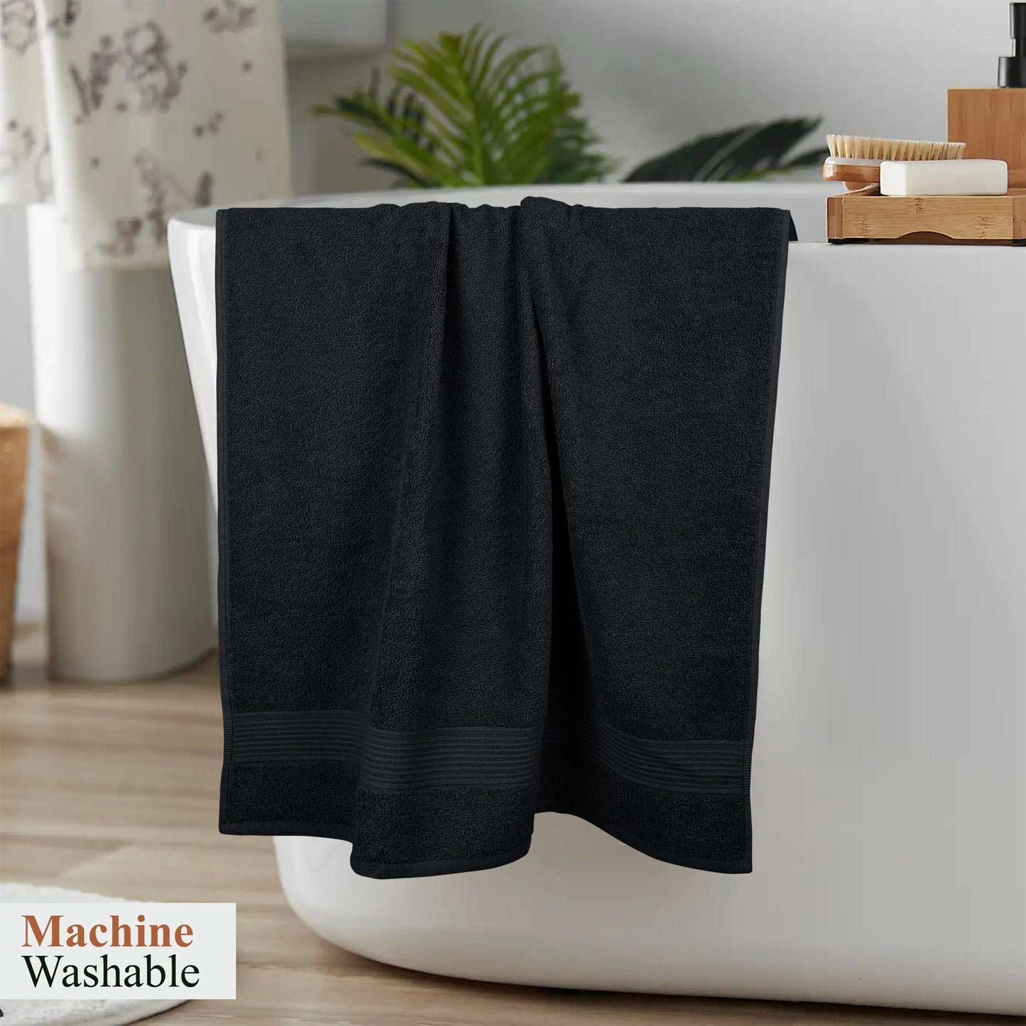 Rhodes Towel Black 100% Cotton Hotel Quality Soft Super Absorbent Hand Bath Towels, Sheets & Face Cloths by OLIVIA ROCCO