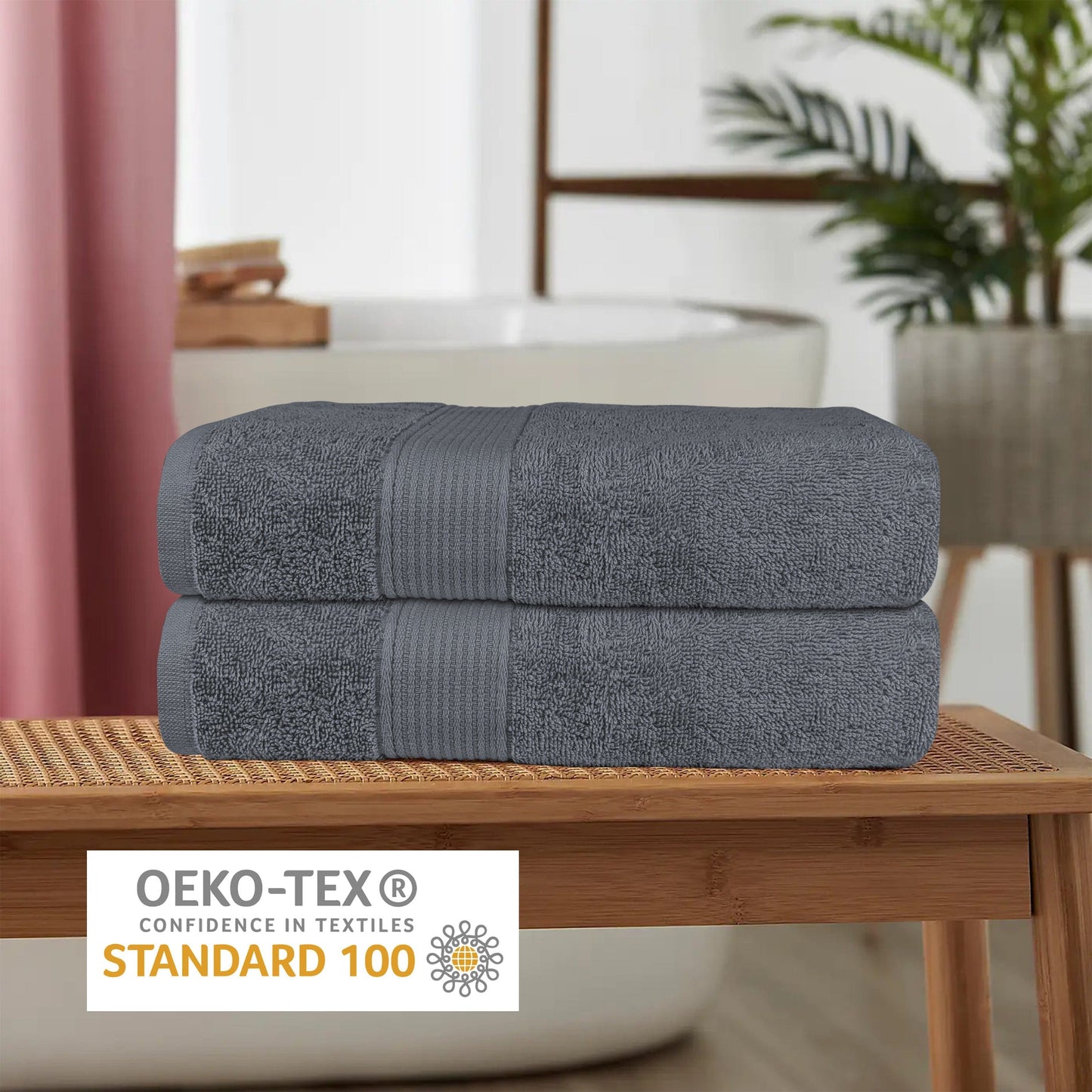 Rhodes Towel Grey 100% Cotton Hotel Quality Soft Super Absorbent Hand Bath Towels, Sheets & Face Cloths by OLIVIA ROCCO