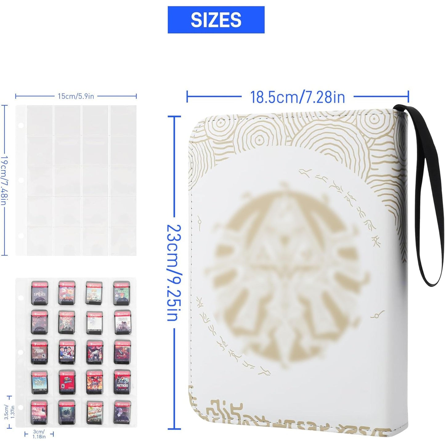 RHOTALL 300-Pocket Cards Binder for Zelda Tears of the Kingdom & Amiibo Cards