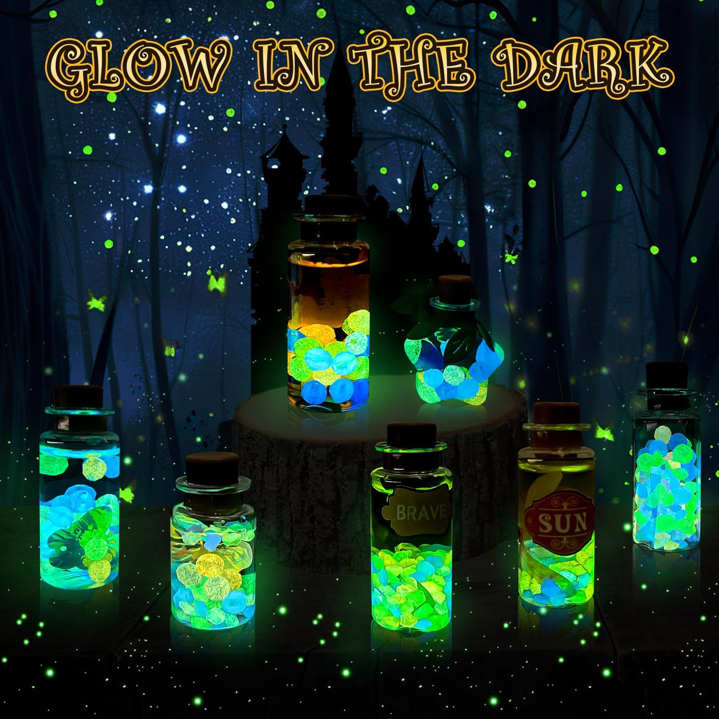 Rhybor Magic Potion Kit for Kids – 22 Enchanting Potions, Glow-in-the-Dark Craft Kit for Ages 6-10