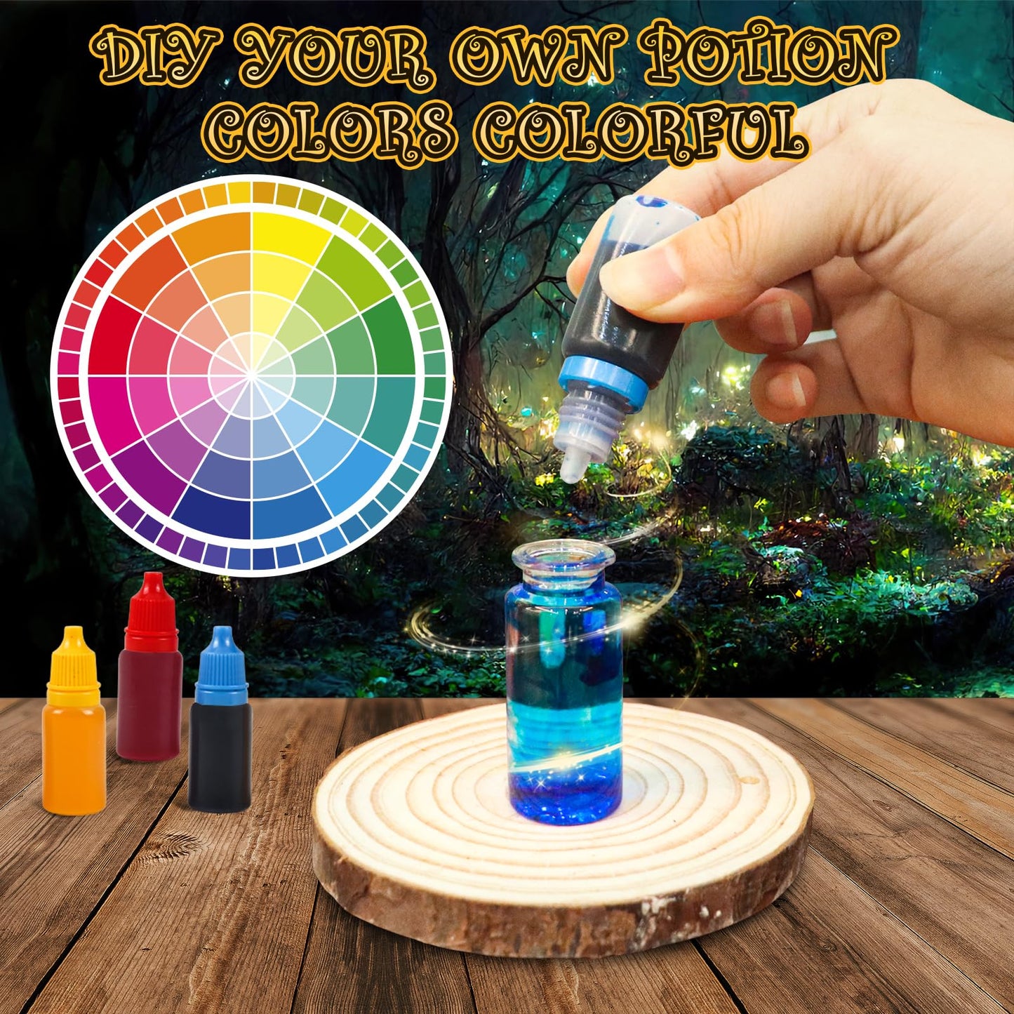 Rhybor Magic Potion Kit for Kids – 22 Enchanting Potions, Glow-in-the-Dark Craft Kit for Ages 6-10