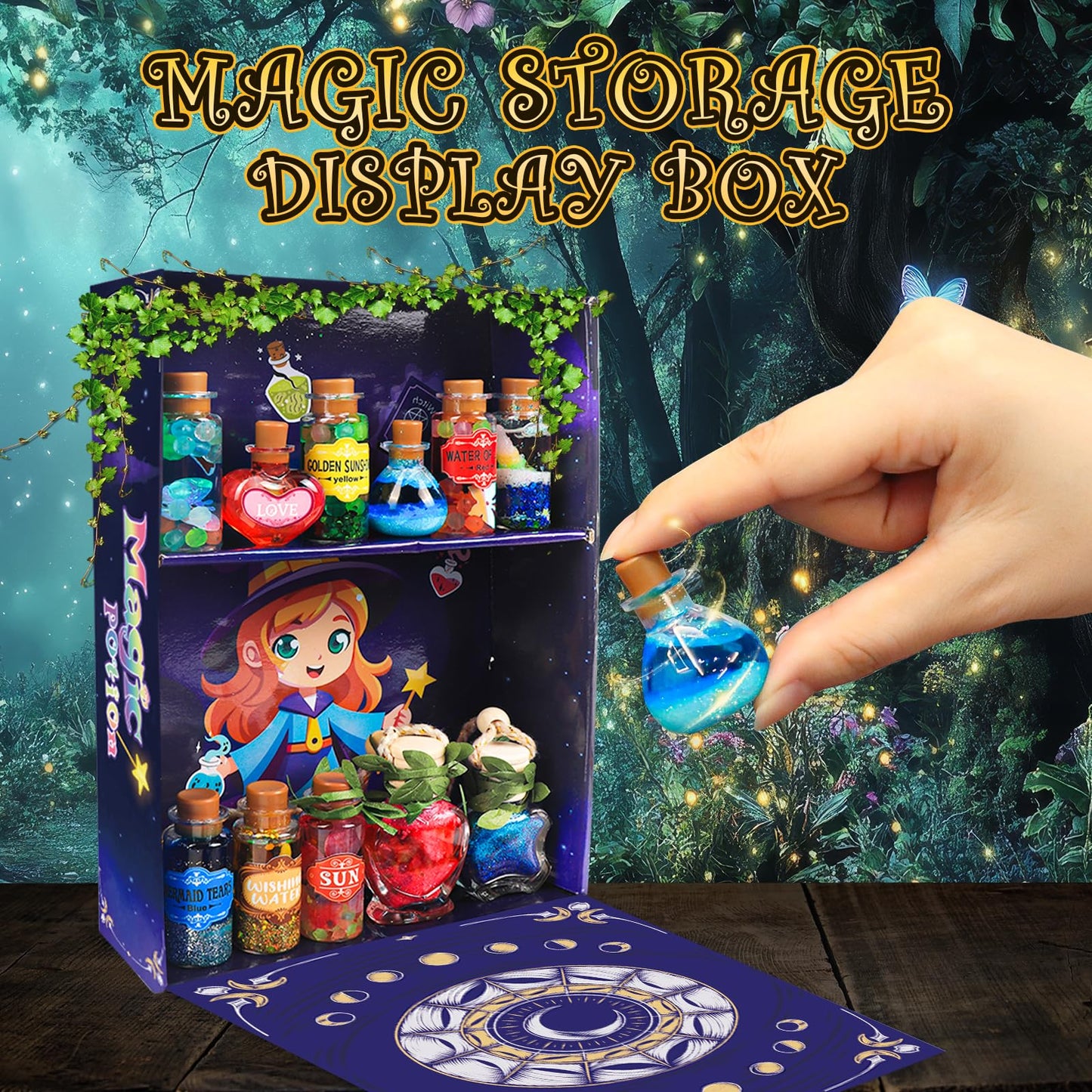 Rhybor Magic Potion Kit for Kids – 22 Enchanting Potions, Glow-in-the-Dark Craft Kit for Ages 6-10