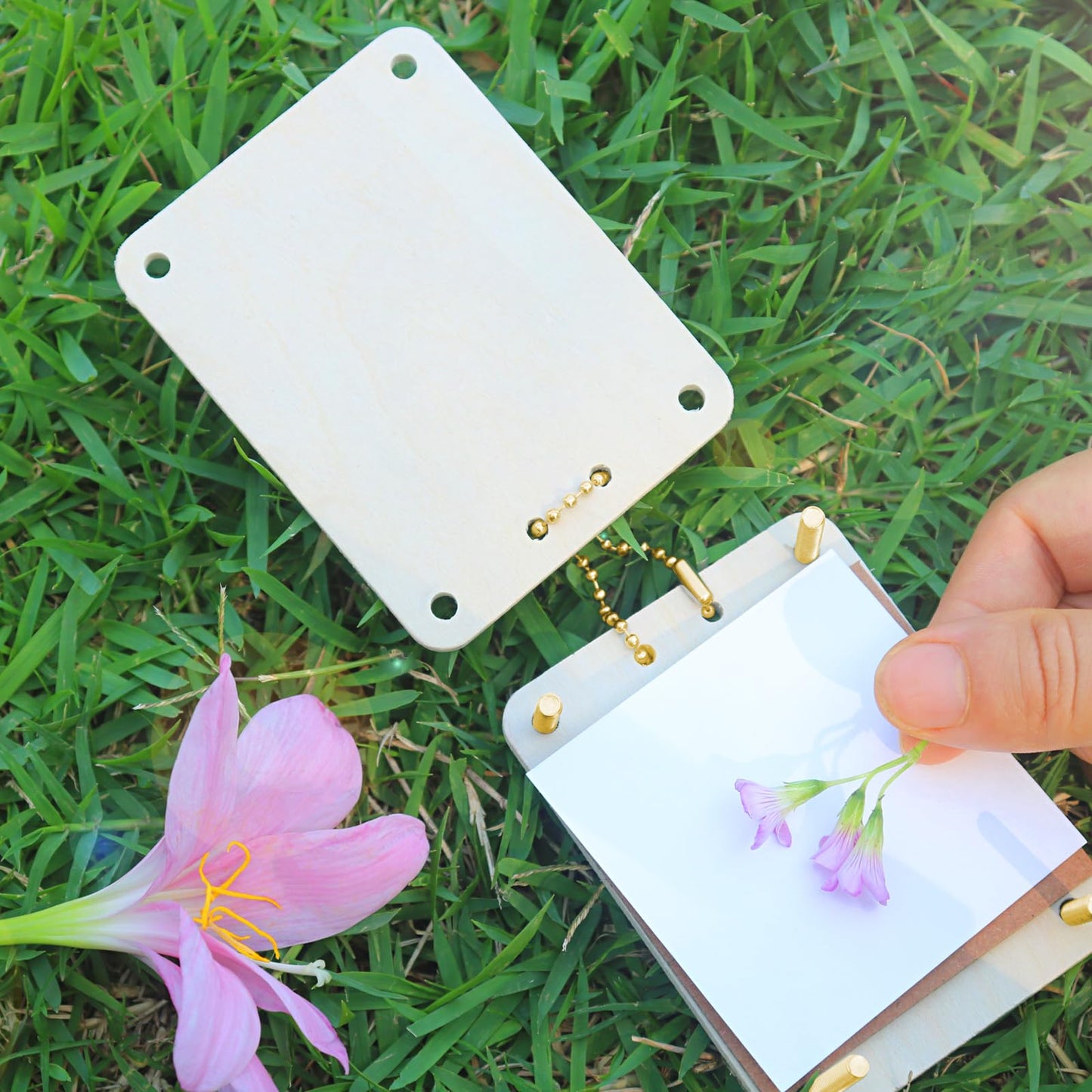 Rhykoka Pocket Flower Press – 6-Layer Mini Kit for Dried Flowers & Leaves (Gold)