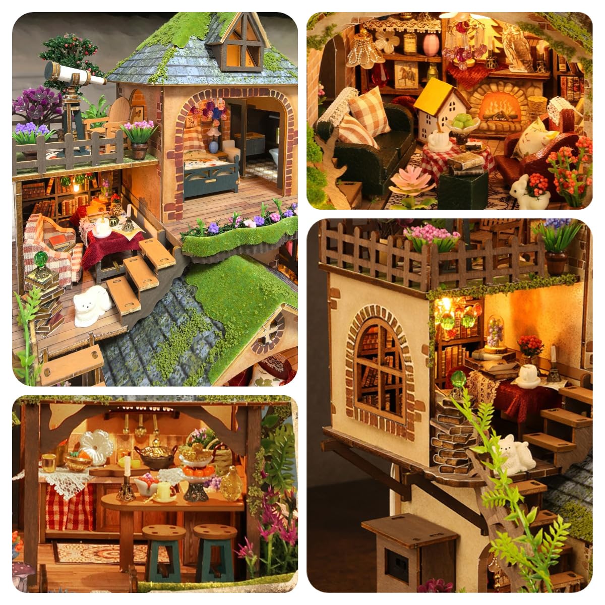 RHZN Miniature House Kit – DIY Dollhouse for Adults, Forest Adventure