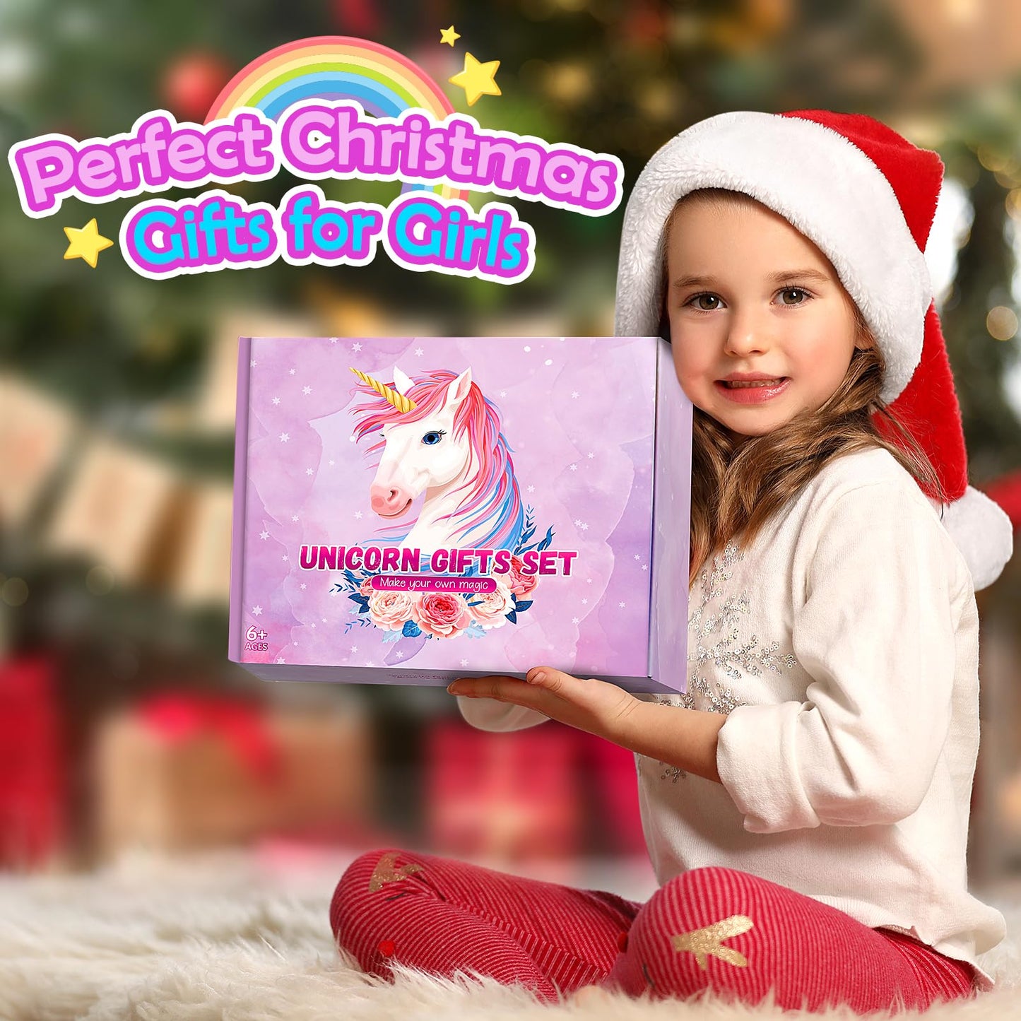 RIANEAN Unicorn Gifts for Girls: Light-Up Plush, Diary & Water Bottle