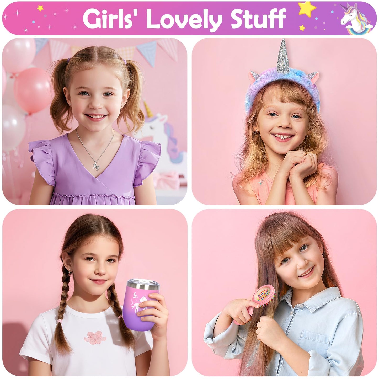 RIANEAN Unicorn Gifts for Girls: Light-Up Plush, Diary & Water Bottle