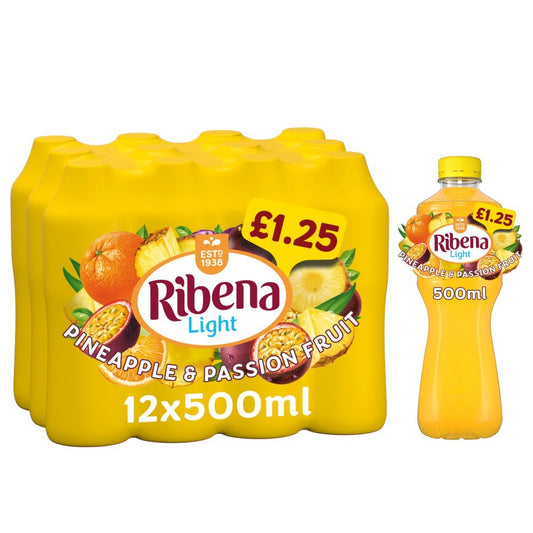 Ribena Pineapple & Passion Fruit Juice Drink No Added Sugar 500ml (Case of 12)