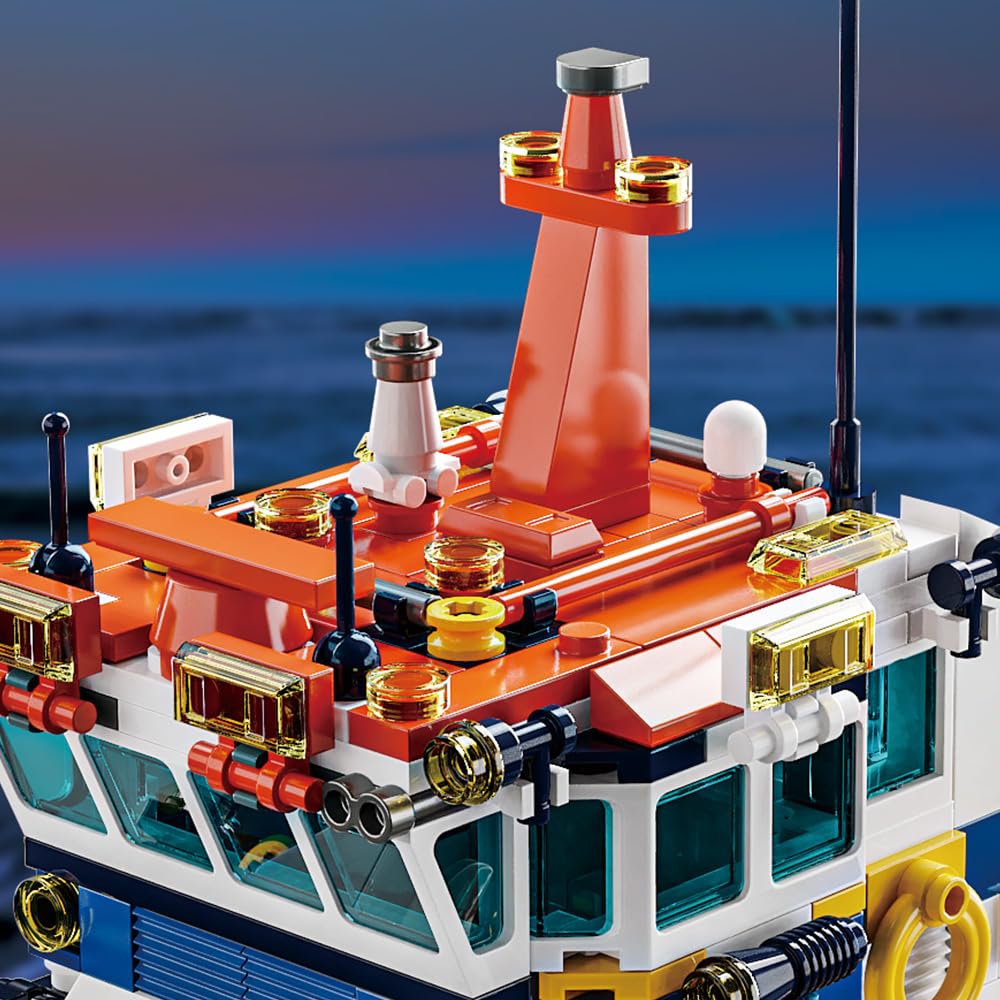 RiceBlock 782-Piece City Ship Building Blocks Set – Ocean Exploration Kit