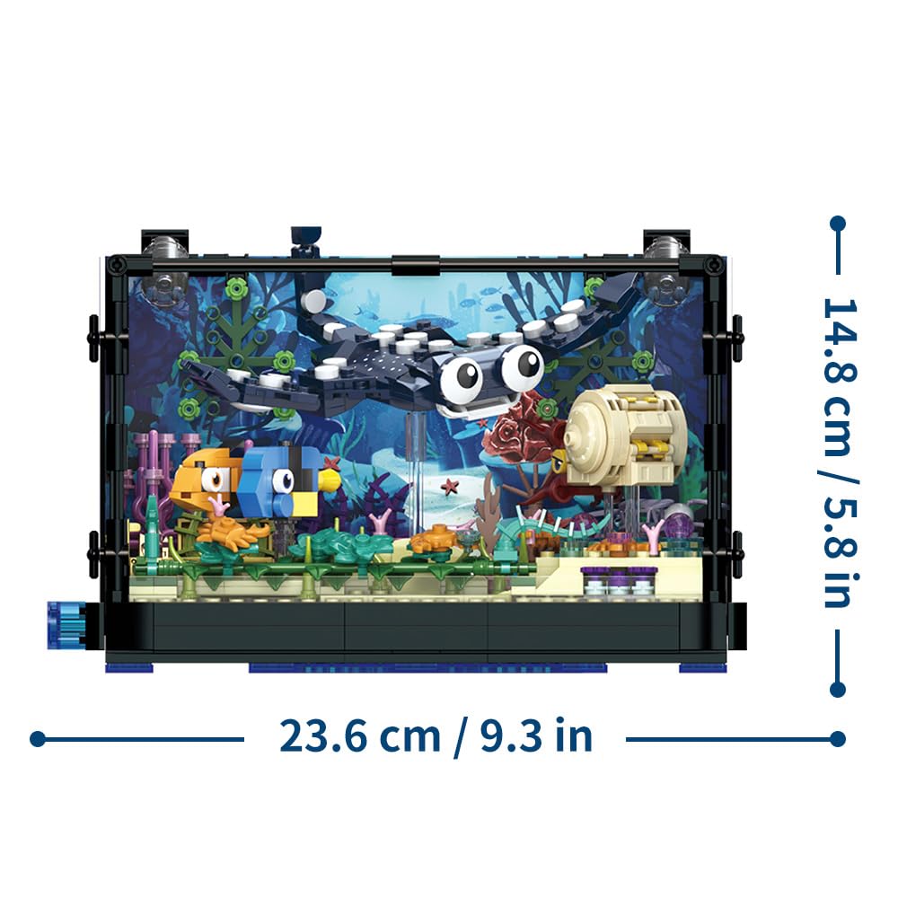 RiceBlock Ocean Aquarium Building Set – STEM Toy for Kids 8-12, 875–889 Pieces, Gift-Ready