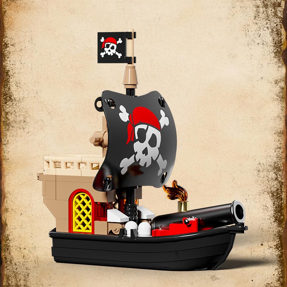 RiceBlock Pirate Town House Building Sets – 943 Pieces | Pirate Wharf Supply Center