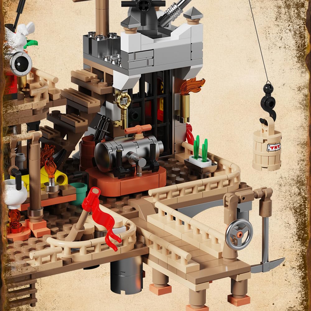 RiceBlock Pirate Town House Building Sets – 943 Pieces | Pirate Wharf Supply Center