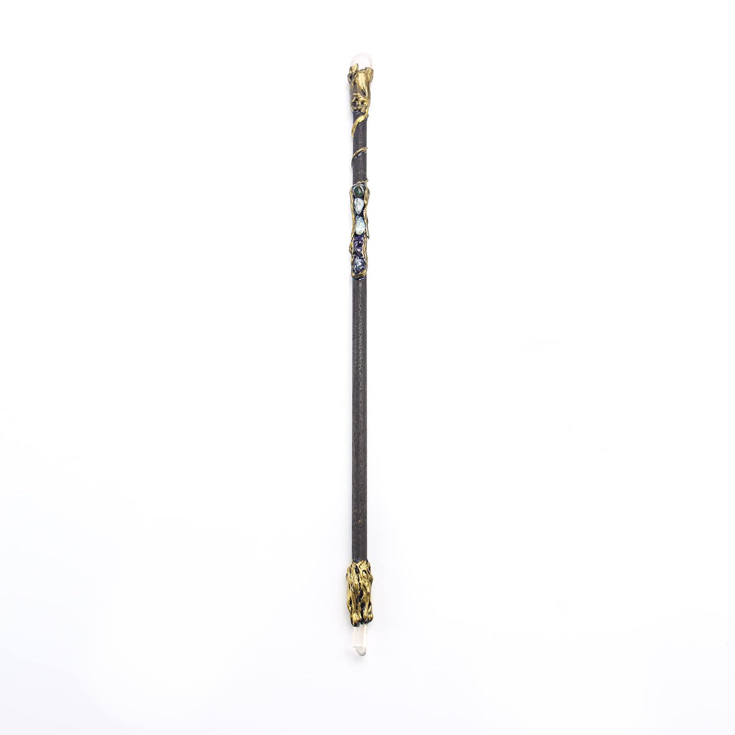 Rich Boxer Fine Handcrafted Crystal Magic Wand – Pink & White Gemstone Wand for Witches and Wizards