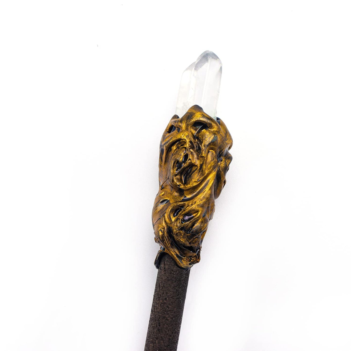 Rich Boxer Fine Handcrafted Crystal Magic Wand – Wooden Handle Gemstone Wand for Witches and Wizards