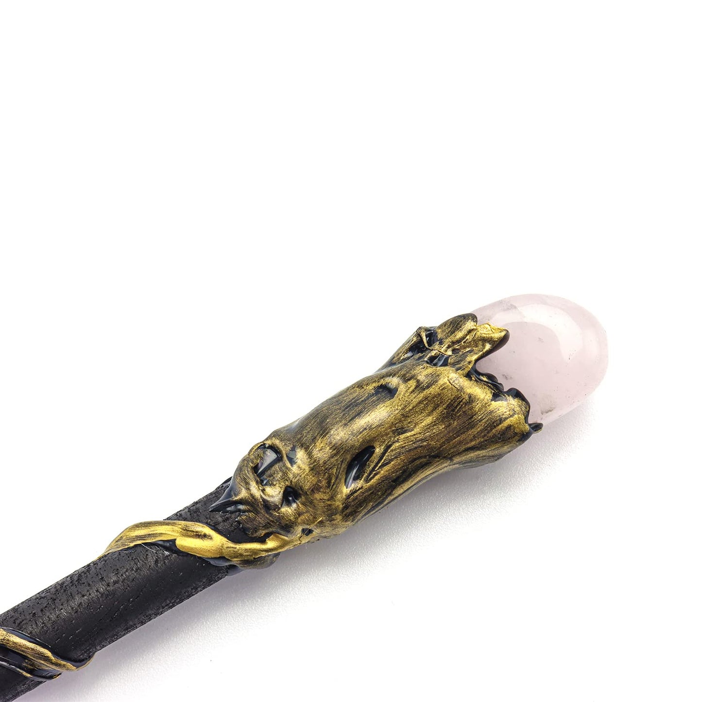 Rich Boxer Fine Handcrafted Crystal Magic Wand – Pink & White Gemstone Wand for Witches and Wizards