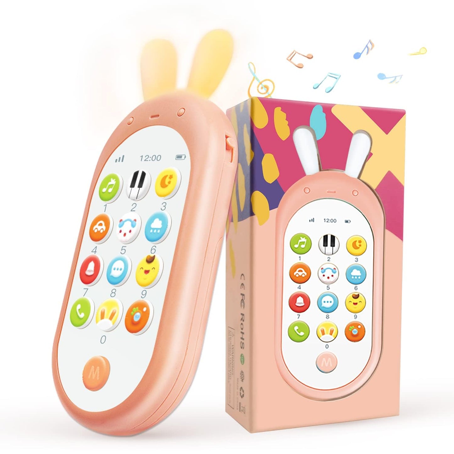 Richgv Baby Phone Toy – 12 Functions, Teether & Lights for 6-12 Months