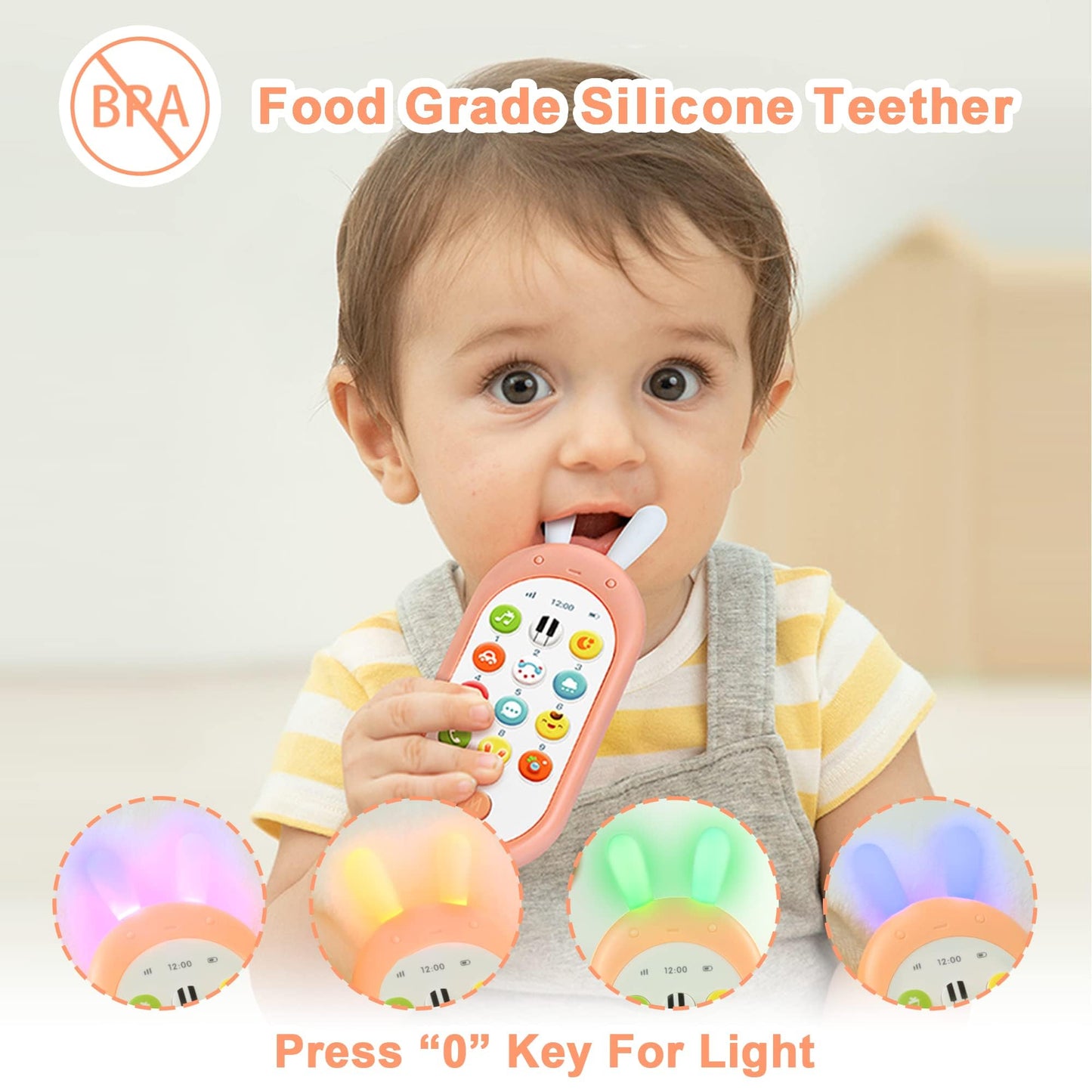 Richgv Baby Phone Toy – 12 Functions, Teether & Lights for 6-12 Months