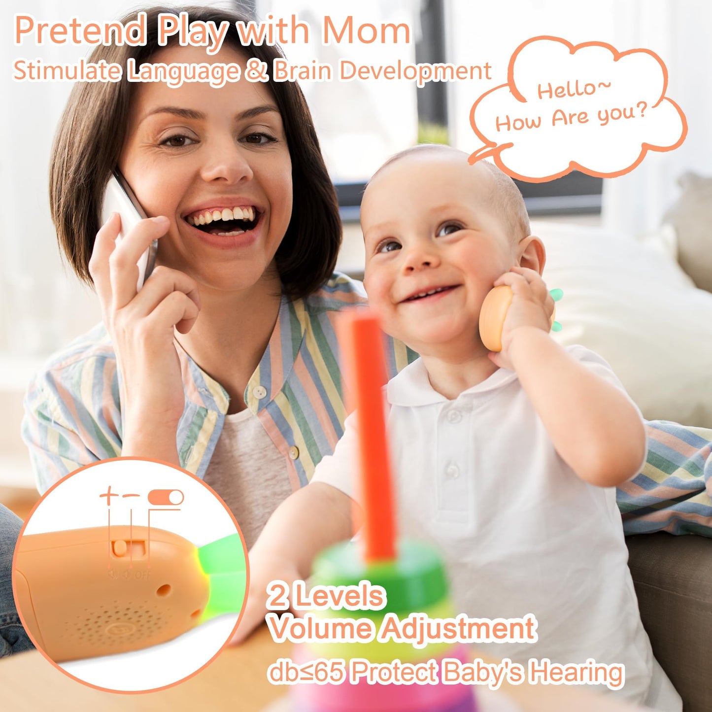 Richgv Baby Phone Toy – 12 Functions, Teether & Lights for 6-12 Months