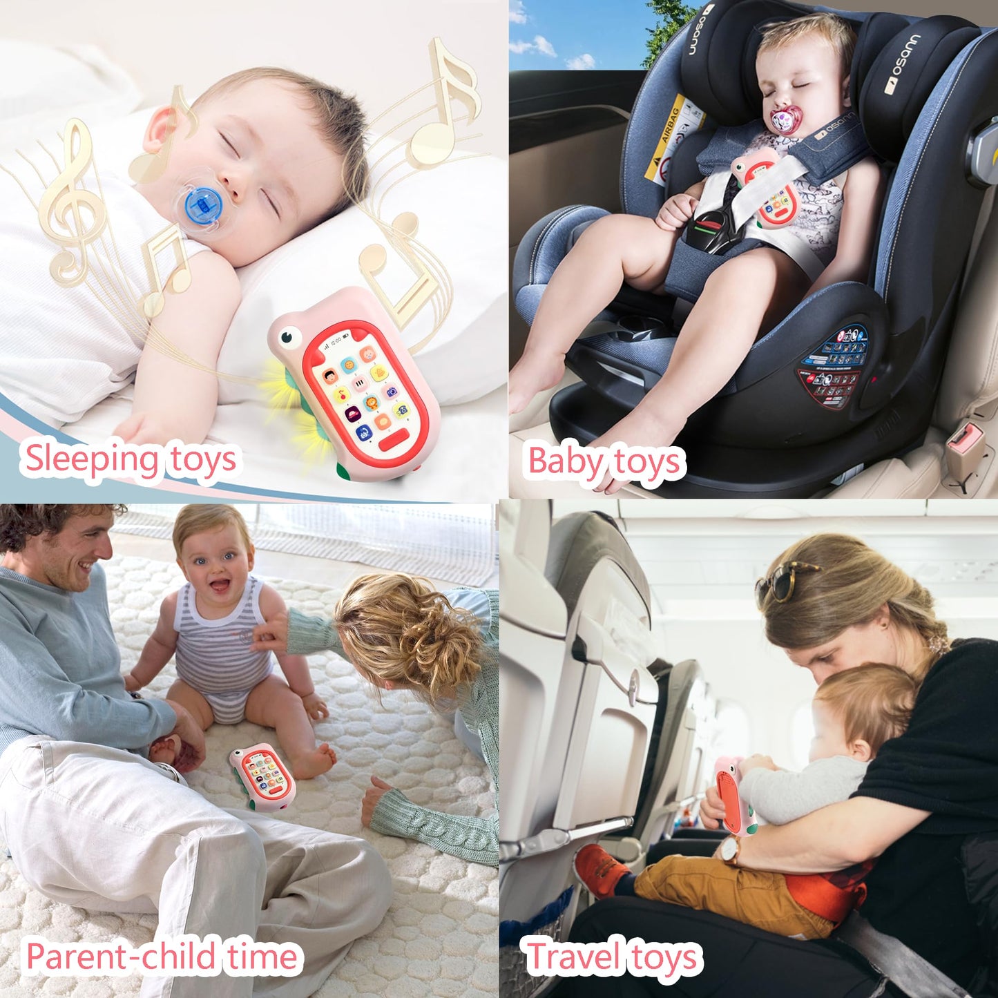Richgv Dinosaur Baby Phone Toy for Girls 6-12 Months – 80+ Sounds, Color-Changing Lights
