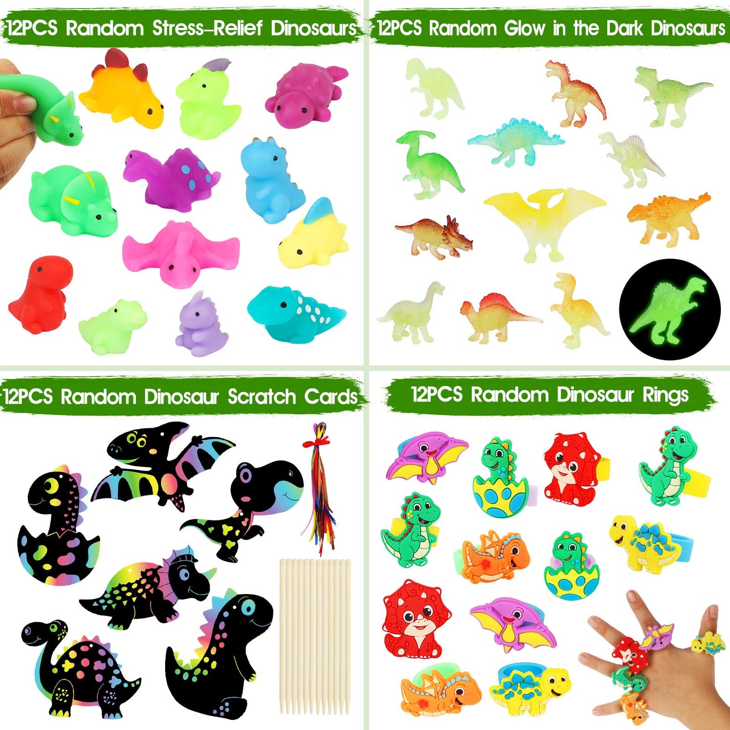 RichSmile 352PCS Dinosaur Party Favors Kit – Bulk Decorations, Stickers, Tattoos & Gifts