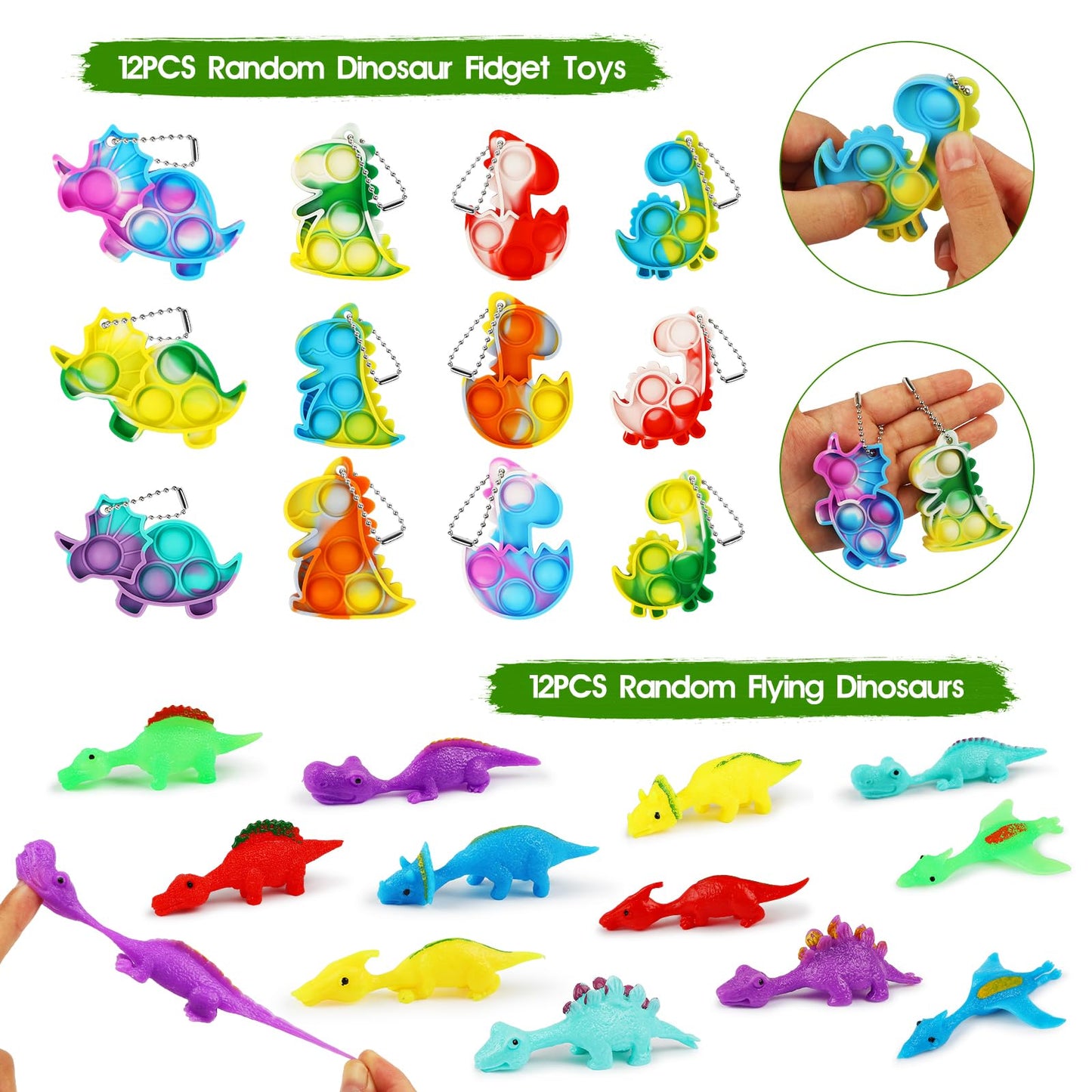 RichSmile 352PCS Dinosaur Party Favors Kit – Bulk Decorations, Stickers, Tattoos & Gifts