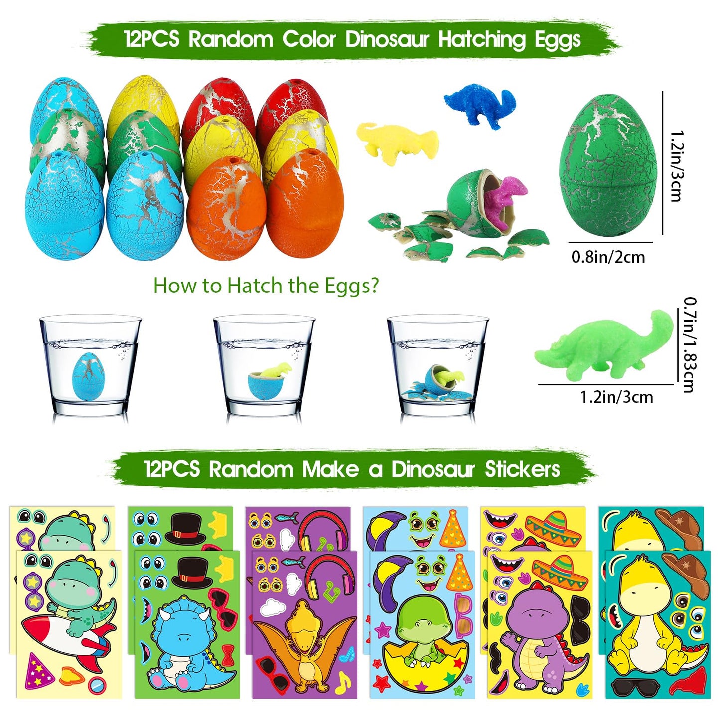 RichSmile 352PCS Dinosaur Party Favors Kit – Bulk Decorations, Stickers, Tattoos & Gifts