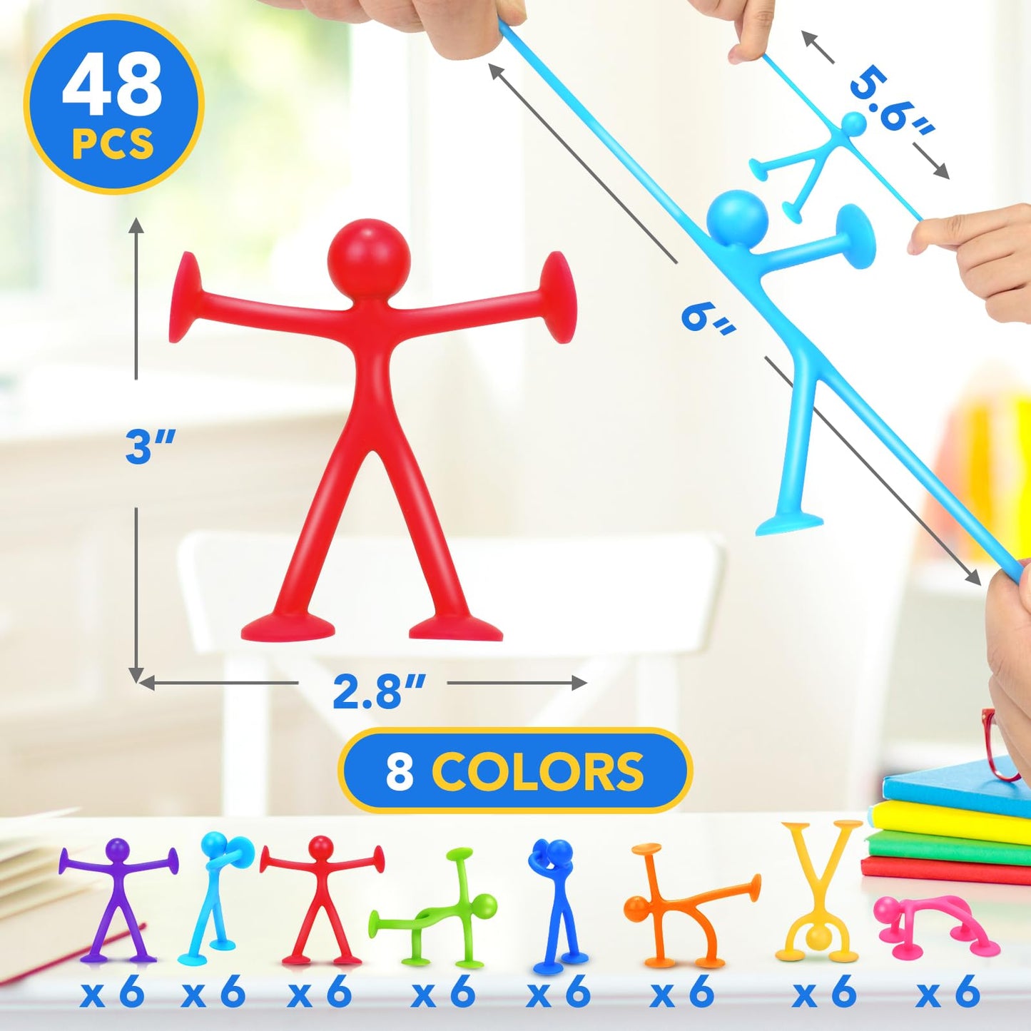 Richtim Suction Cup Fidget Toys – 48 Pack Sensory Building Toys for Kids (Ages 3+)