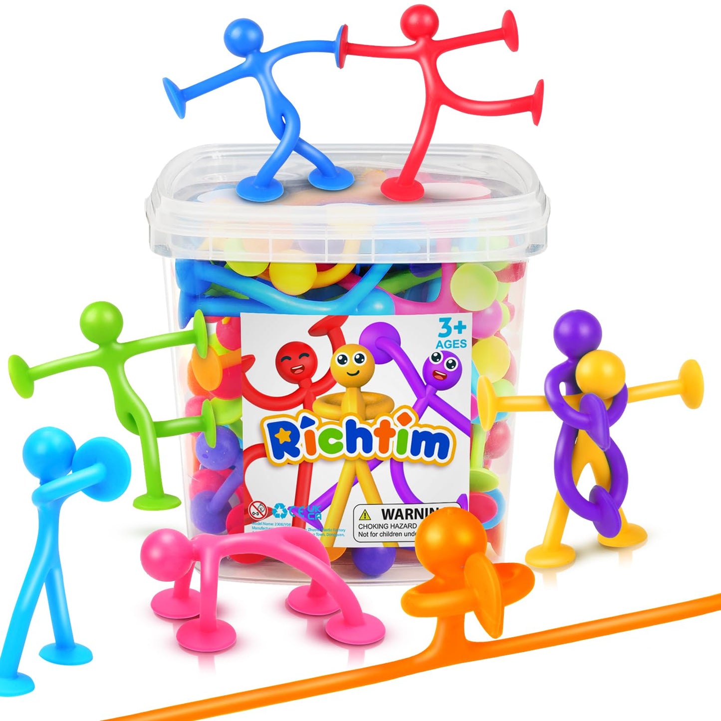 Richtim Suction Cup Fidget Toys – 48 Pack Sensory Building Toys for Kids (Ages 3+)