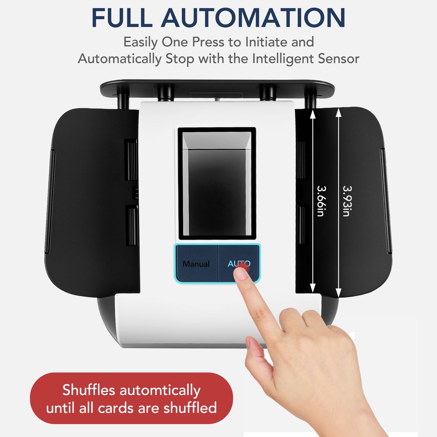 Richwon Automatic Card Shuffler – Rechargeable, Low-Noise Deck Dealer for UNO, Poker & Blackjack