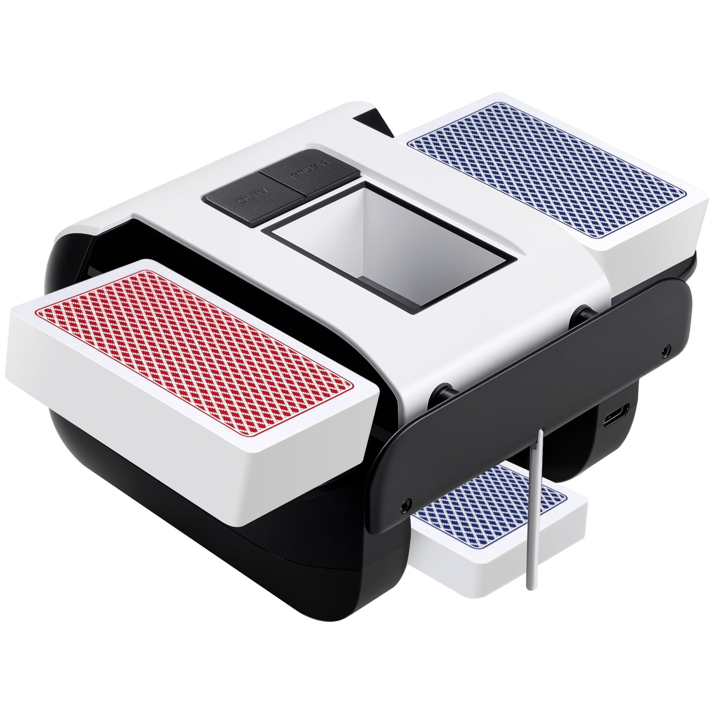 Richwon Automatic Card Shuffler – Rechargeable, Low-Noise Deck Dealer for UNO, Poker & Blackjack