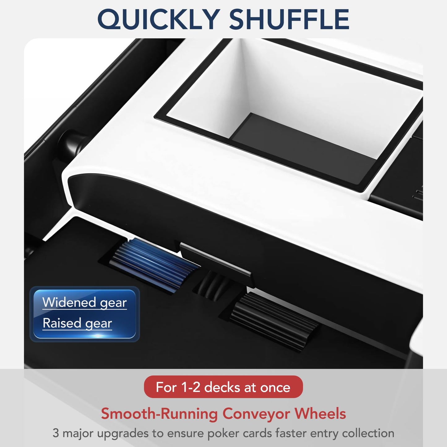 Richwon Automatic Card Shuffler – Rechargeable, Low-Noise Deck Dealer for UNO, Poker & Blackjack